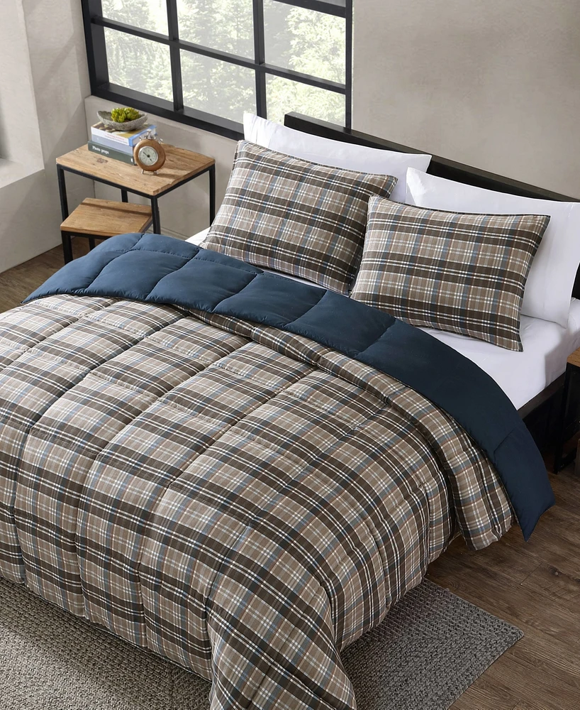 Eddie Bauer Rugged Plaid Microsuede Reversible Comforter Set
