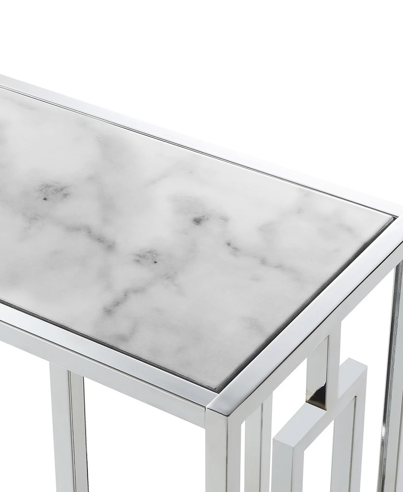 Convenience Concepts 15.75" Chrome Oxford Glass C End Table