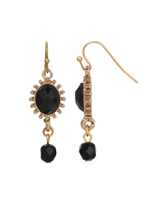 2028 Glass Crystal Bead Oval Drop Earrings