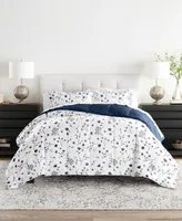 ienjoy Home Forget Me Not Reversible Comforter Set, King/California King