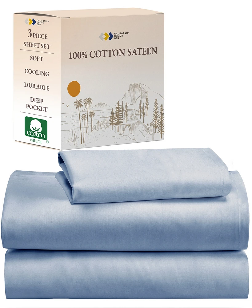 Soft 100% Cotton Sheets Set - Cooling Durable Sateen