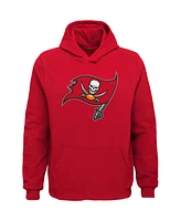 Big Boys Red Tampa Bay Buccaneers Team Logo Pullover Hoodie