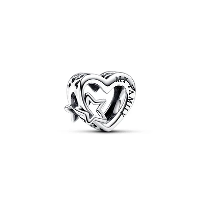 Pandora Sterling Silver Openwork Family Heart Star Charm