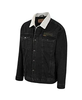Men's Colosseum x Wrangler Charcoal Michigan Wolverines Western Button-Up Denim Jacket