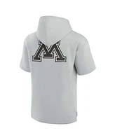 Men's and Women's Fanatics Signature Gray Minnesota Golden Gophers Super Soft Fleece Short Sleeve Pullover Hoodie