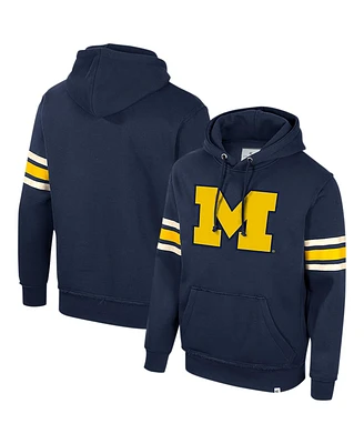 Men's Colosseum Navy Michigan Wolverines Saluting Pullover Hoodie