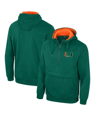Men's Colosseum Green Miami Hurricanes Half-Zip Hoodie
