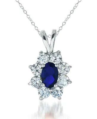 Sterling Silver Flower Shape Cubic Zirconia Drop Pendant