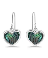 Macy's Abalone Inlay Heart Drop Earrings
