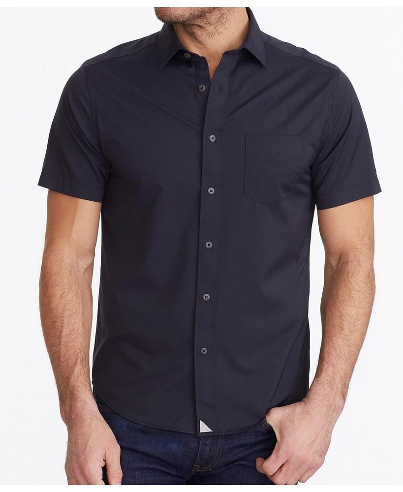 UNTUCKit Men's Regular Fit Wrinkle-Free Short Sleeve Performance Gironde Button Up Shirt