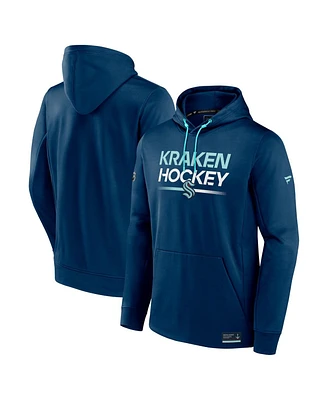 Men's Fanatics Deep Sea Blue Seattle Kraken Authentic Pro Pullover Hoodie