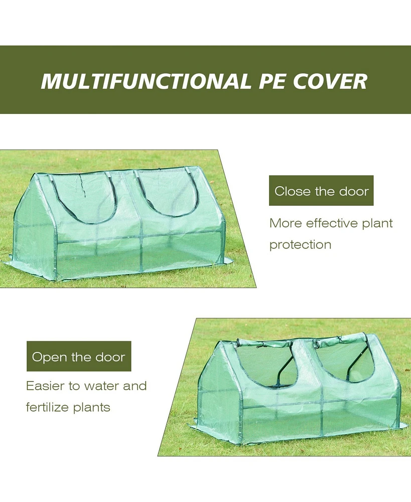 Aoodor Mini Greenhouse Water Resistant Uv Protected 2 Zipper Doors.