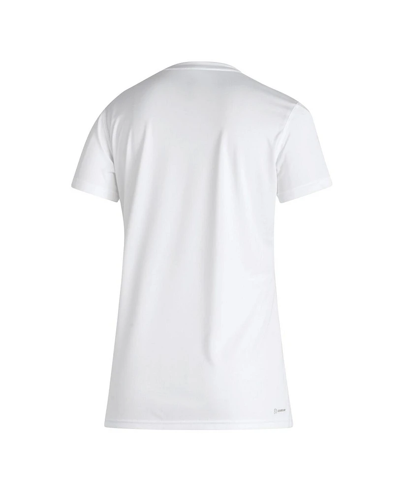 Women's adidas White Miami Hurricanes Military-Inspired Appreciation Aeroready T-shirt