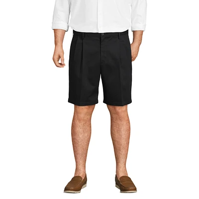 Lands' End Big & Tall No Iron 9" Comfort Waist Pleated Front Chino Short
