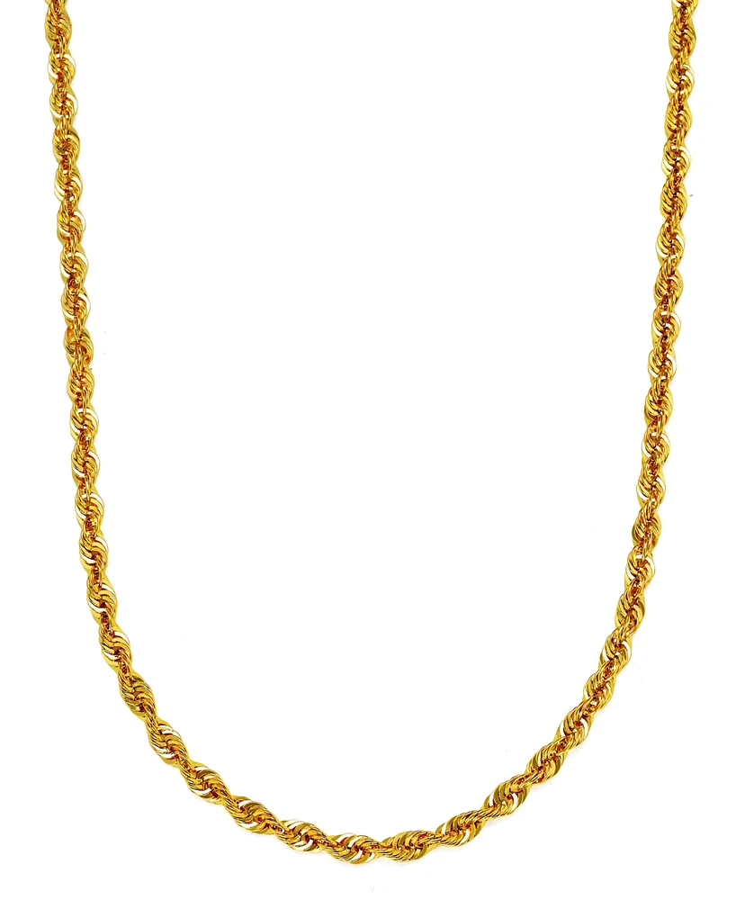 Sparkle Rope Link 20" Chain Necklace (3.6mm) in 14k Gold