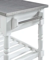 Convenience Concepts French Country 45" Medium Density Fiberboard (Mdf) 3 Tier Stainless Steel Kitchen Cart