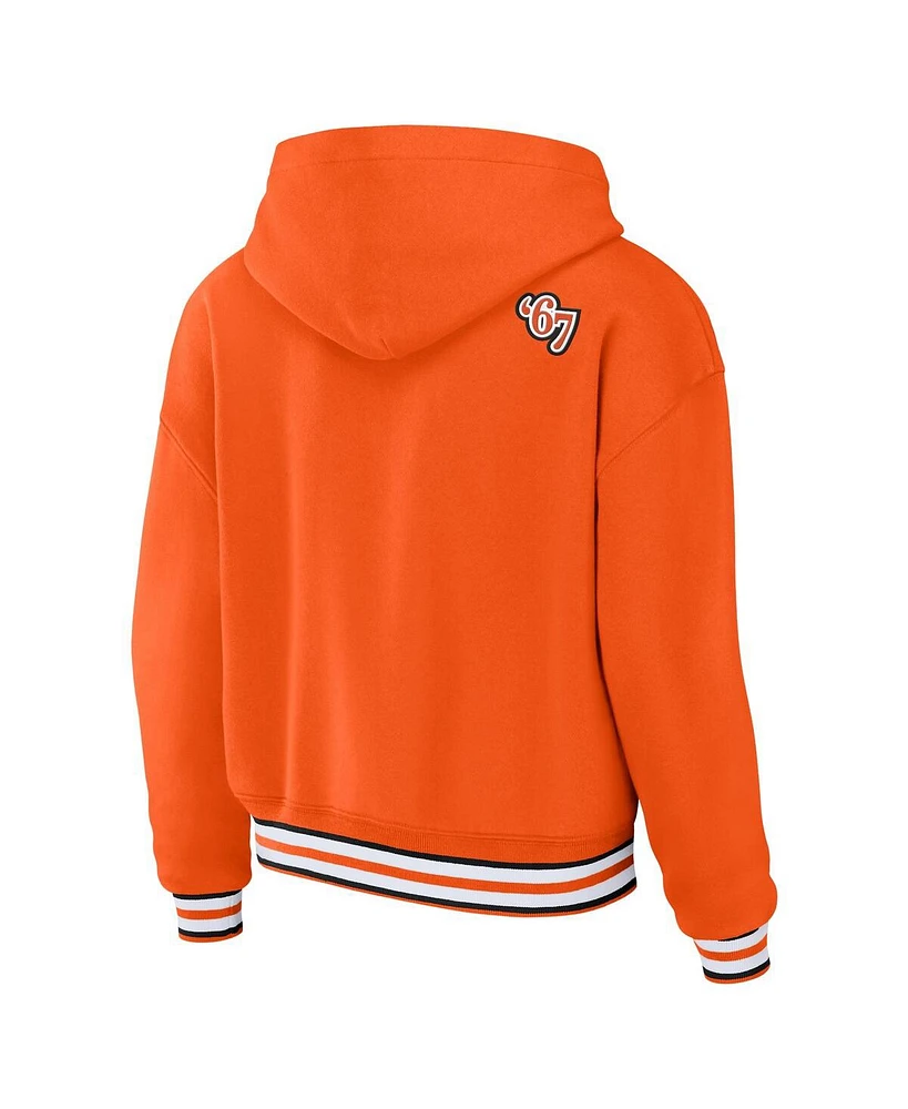 Women's Wear by Erin Andrews Orange Philadelphia Flyers Lace-Up Pullover Hoodie