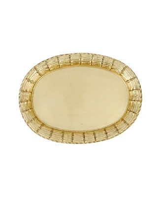 Florentine Wooden Accessories Basketweave Large Oval Tray
