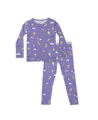 Bellabu Bear Toddler| Child Unisex Rainbow Bear Set of 2 Piece Pajamas
