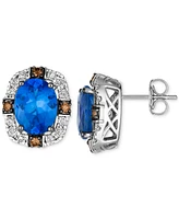 Le Vian Blueberry Tanzanite (3-3/8 ct. t.w.) & Diamond (1/2 ct. t.w.) Halo Stud Earrings in 14k White Gold
