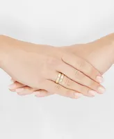 Italian Gold Greek Key Bypass Statement Ring 10k