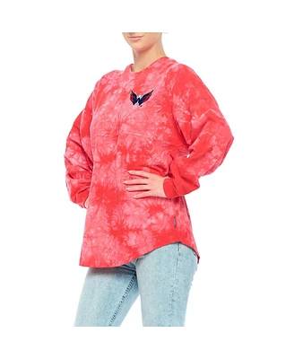 Women's Fanatics Red Washington Capitals Crystal-Dye Long Sleeve T-shirt