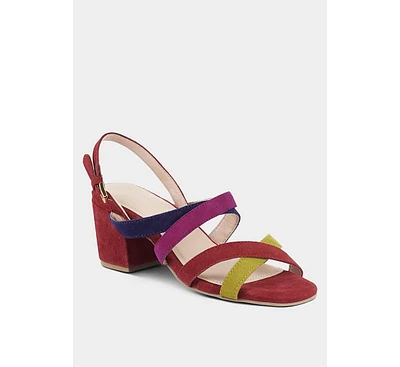 Mon-lapin Womens High Block Heel Leather Sandal