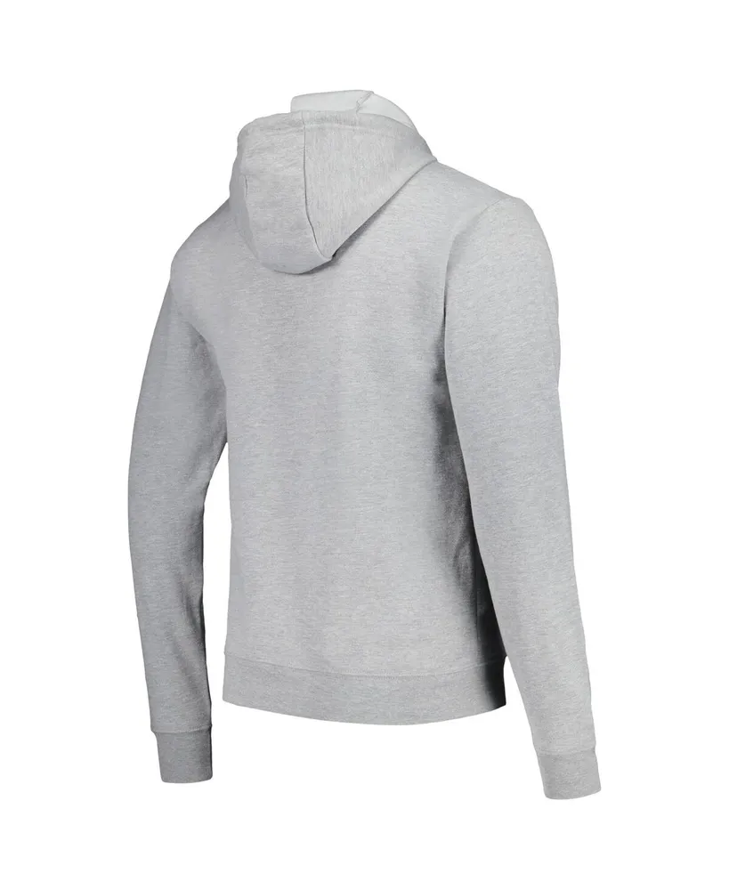 Men's League Collegiate Wear Heather Gray Distressed Miami Hurricanes Tall Arch Essential Pullover Hoodie