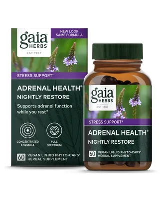 Gaia Herbs Adrenal Health Nightly Restore - Adrenal Support Herbal Supplement with Ashwagandha, Magnolia Bark, Cordyceps, Lemon Balm, and More