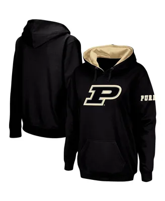 Women's Black Purdue Boilermakers Team Big Logo Pullover Hoodie