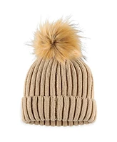 Women's Wear by Erin Andrews Natural New York Giants Neutral Cuffed Knit Hat with Pom
