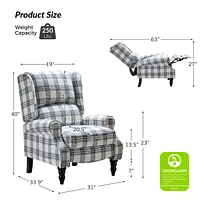 Asikli Manual Recliner with Wingback Design