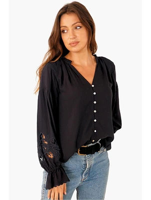 Paneros Clothing Women's Long Sleeve Embroidered Stevie Blouse
