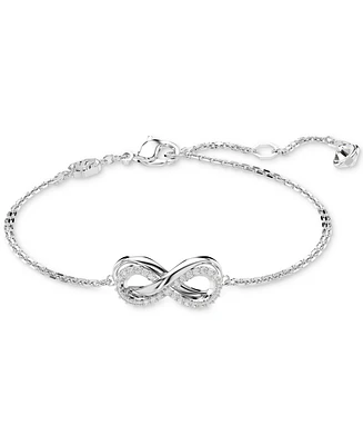 Swarovski Rhodium-Plated Pave Infinity Link Bracelet