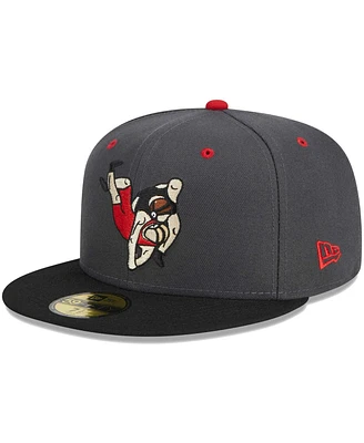 Men's New Era Gray Cedar Rapids Kernels Theme Nights Cedar Rapids Mat Grapplers 59FIFTY Fitted Hat
