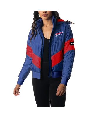Women's The Wild Collective Royal Buffalo Bills Puffer Full-Zip Hoodie Jacket