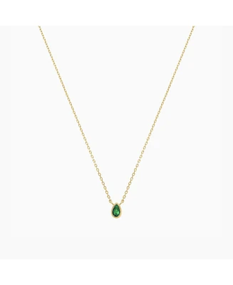 Sterling Silver 18k Gold Plated Ivy Emerald Necklace – Lightweight Jewelry, Trending for Summer