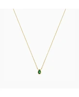 Sterling Silver 18k Gold Plated Ivy Emerald Necklace – Lightweight Jewelry, Trending for Summer