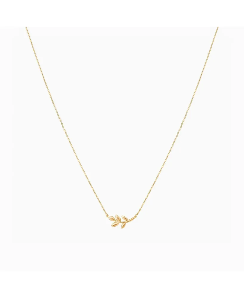 Sterling Silver 18k Gold Plated Olivia Leaf Necklace – Dainty Layering Piece, Effortless Elegance