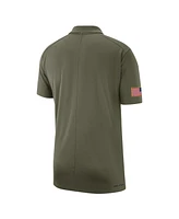 Men's Jordan Olive Michigan Wolverines 2023 Sideline Coaches Military-Inspired Pack Performance Polo Shirt