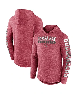 Men's Fanatics Heather Red Tampa Bay Buccaneers Pill Stack Long Sleeve Hoodie T-shirt