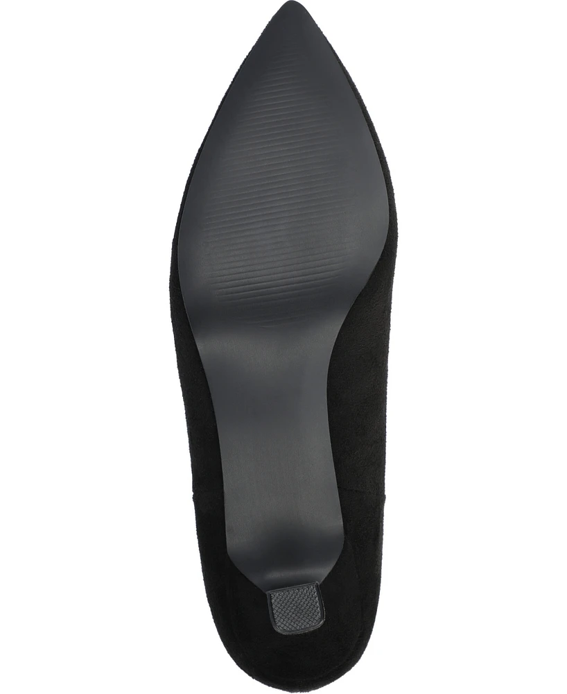 Journee Collection Women's Tenlee Wide Width Pointed Toe Kitten Heel Dress Booties