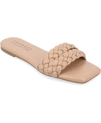 Journee Collection Women's Sawyerr Wide Width Braided Square Toe Sandals