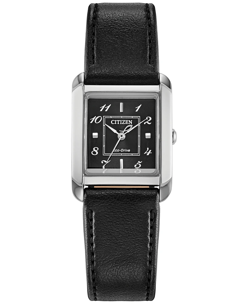 Citizen Eco-Drive Women's Bianca Black Apple Material Strap Watch 28mm