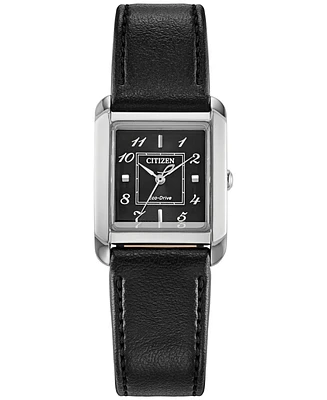 Citizen Eco-Drive Women's Bianca Black Apple Material Strap Watch 28mm