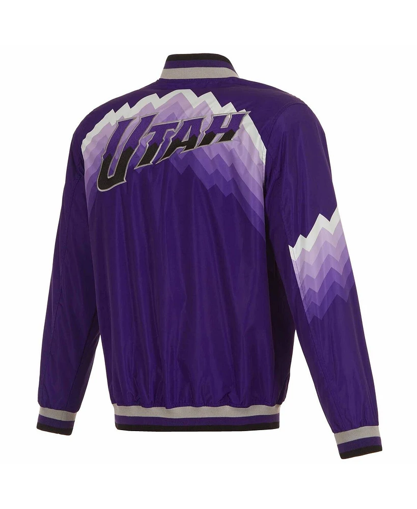 Men's Jh Design Purple Utah Jazz 2023/24 City Edition Nylon Full-Zip Bomber Jacket