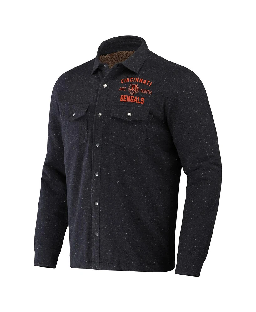 Men's Nfl x Darius Rucker Collection by Fanatics Charcoal Cincinnati Bengals Shacket Full-Snap Jacket