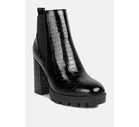 Women's foxy faux leather croc Chelsea boots