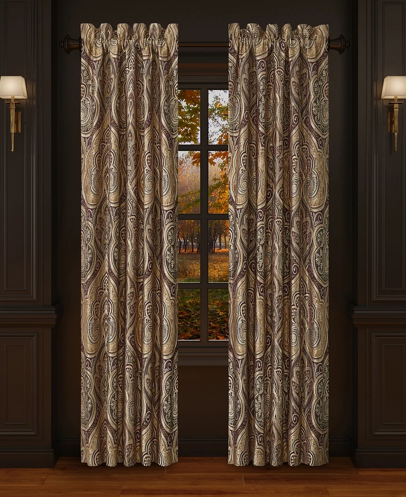 Five Queens Court Bordeaux Window Panel Pair