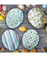 Certified International Easter Egg-Shaped Plates, Set of 4